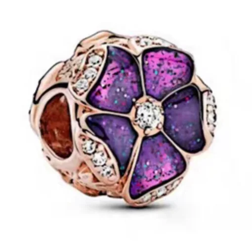 Charm Jewelry Openwork Flower Rose Bead Fit Bangle Charms Silver 925 Bracelet necklace DIY Women Jewelry