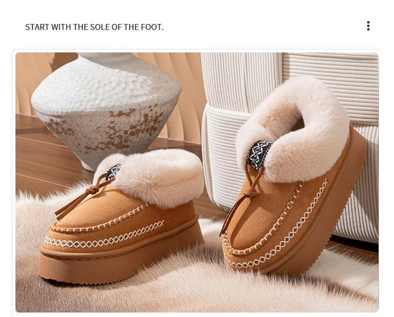 Flauschige Damen Hausschuhe Winter Casual Plüsch Luxus Designer Frau Schuhe Indoor Outdoor Plattform Fuzzy Pelz Slides Stiefeletten Neu – Detail 9