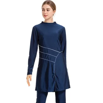 Women's Muslim Swimsuit Suit Long Sleeve Pants Clothes Burkini Swimsuit Set Conservative Sportswear Muslim Swimwear