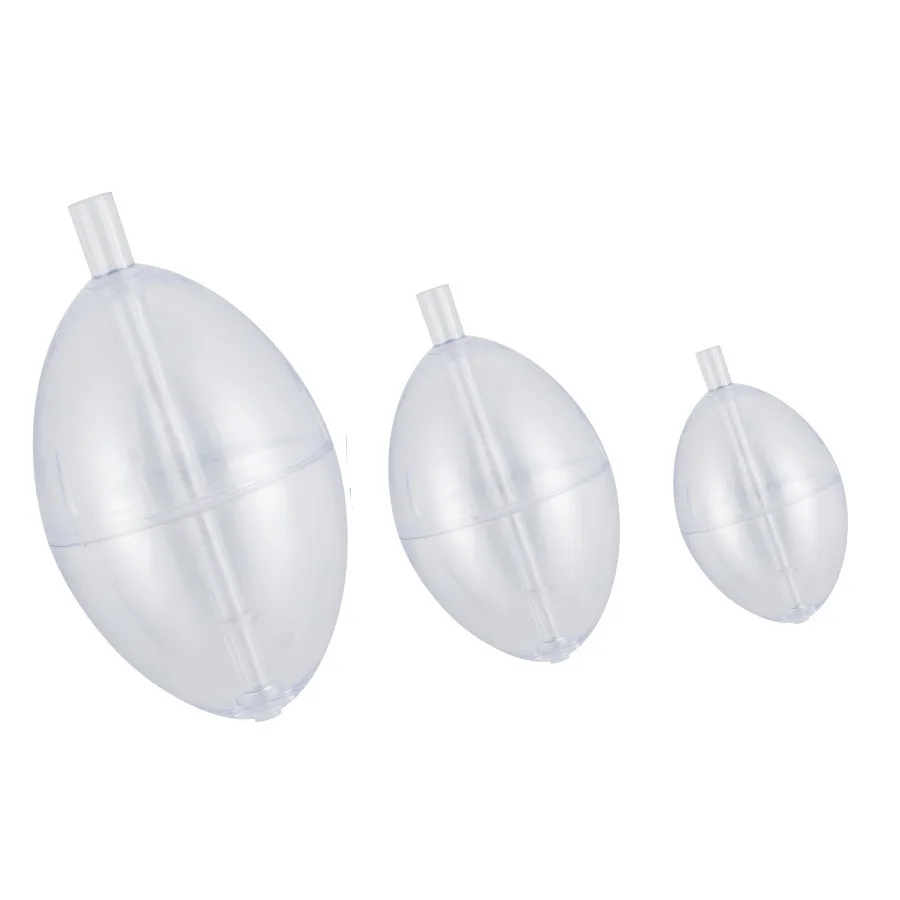 PVC 플라스틱 타원형 플로트 캐스트 스핀 표면 버블 플로트 투명 부표 슬립 보버 스트라이크 표시기, 낚시 클리어 부표, 5 개