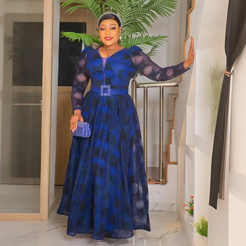 Light Luxury African Women's Fashion Niche Brand Design New High-quality Trend All-over Hot Diamond Bag Dress Dress