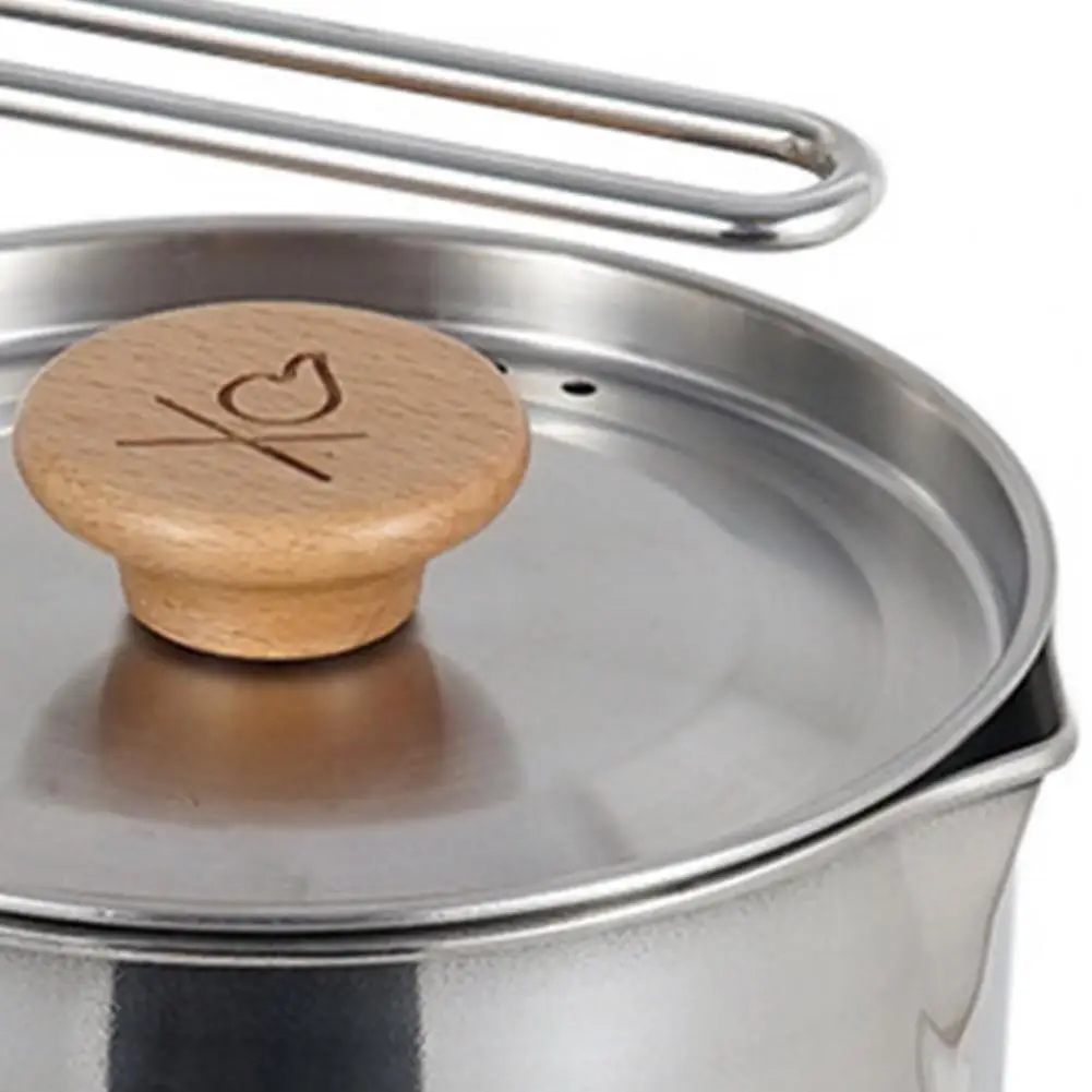 1L Corrosion-resistant Camping Kettle Anti-scratch Stainless Steel Bushcraft Gear Portable Tea Kettle Household Water Kettles