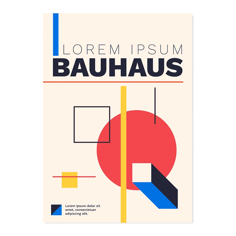 Black and White Modernism Canvas Print - Vintage Minimalist Bauhaus Wall Art