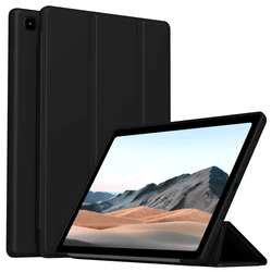 Magnetic Flip Smart Cover with Soft Silicone Stand (Jet Black)