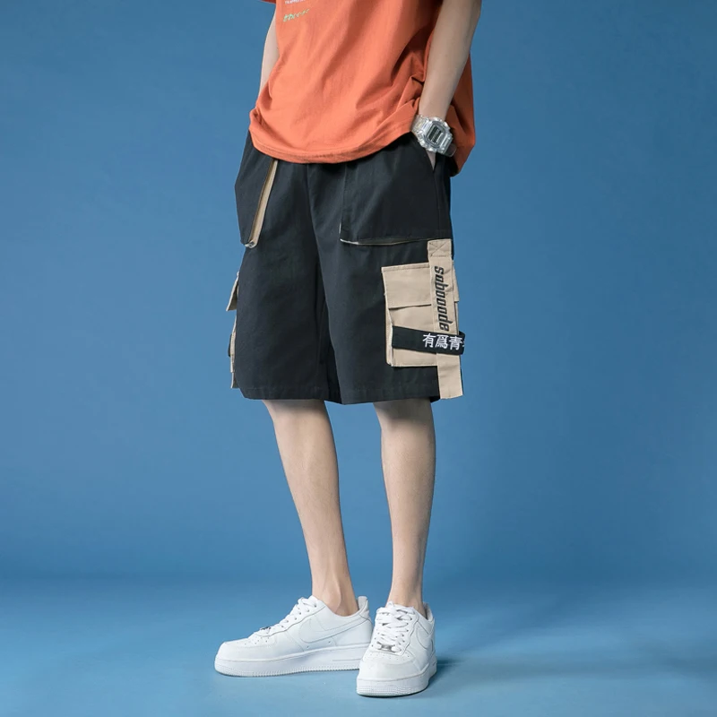 Summer Hot Men's Military Cargo Shorts Multi-Pocket Casual Harajuku Jogging Streetwear Shorts Straight Wide Leg Hip-hop Shorts