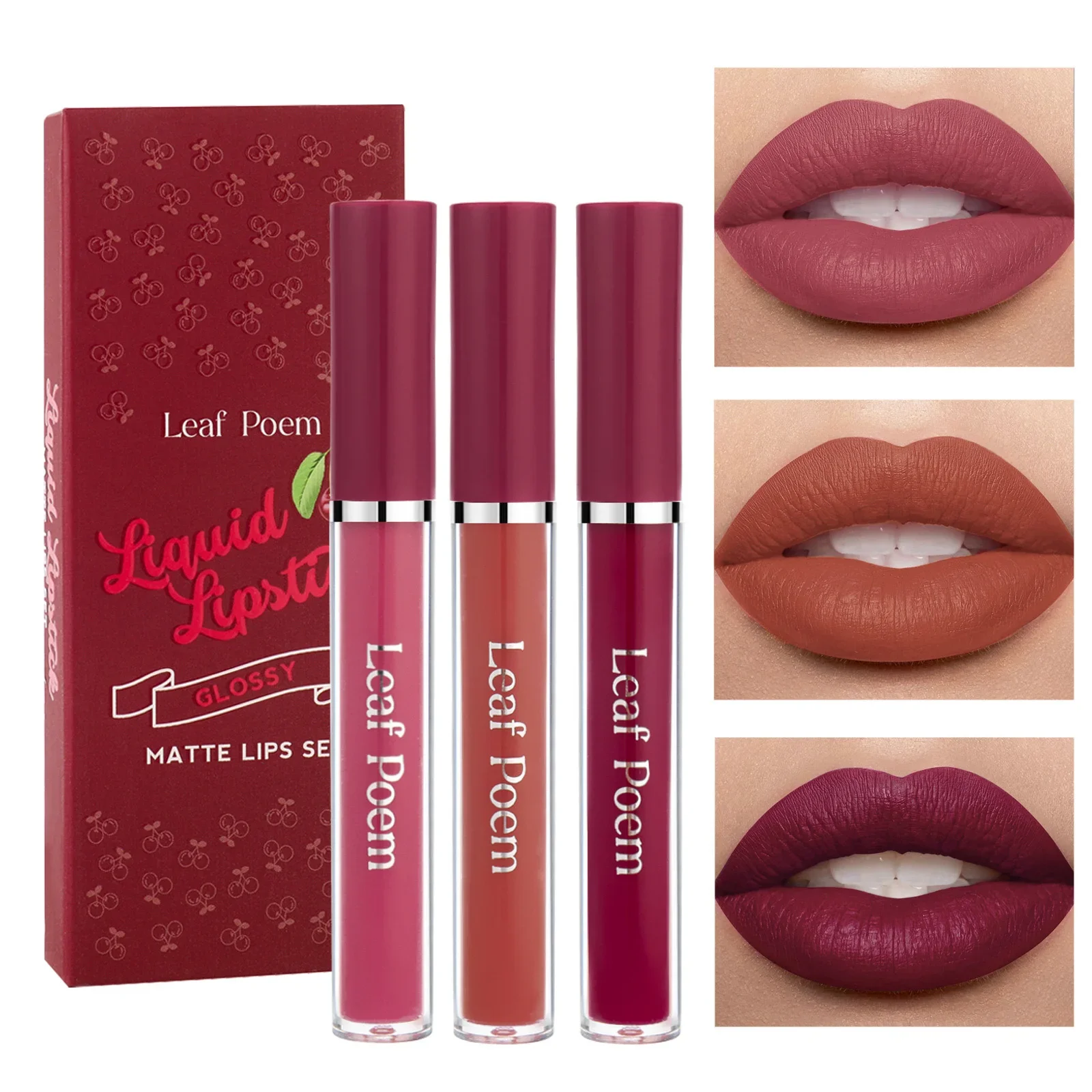 Waterproof Long-lasting Velvet Matte Lip Gloss Set Strawberry Moisturizing Lipstick Kit Beauty Cosmetics Makeup Rose Lip Stain 5