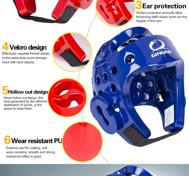 Taekwondo Headgear With Face Shield Taekwondo Sparring Headgear - Removable Face Protector With Tempered Plastic Visor (Hockey-Style Design) Boxing Headgear
