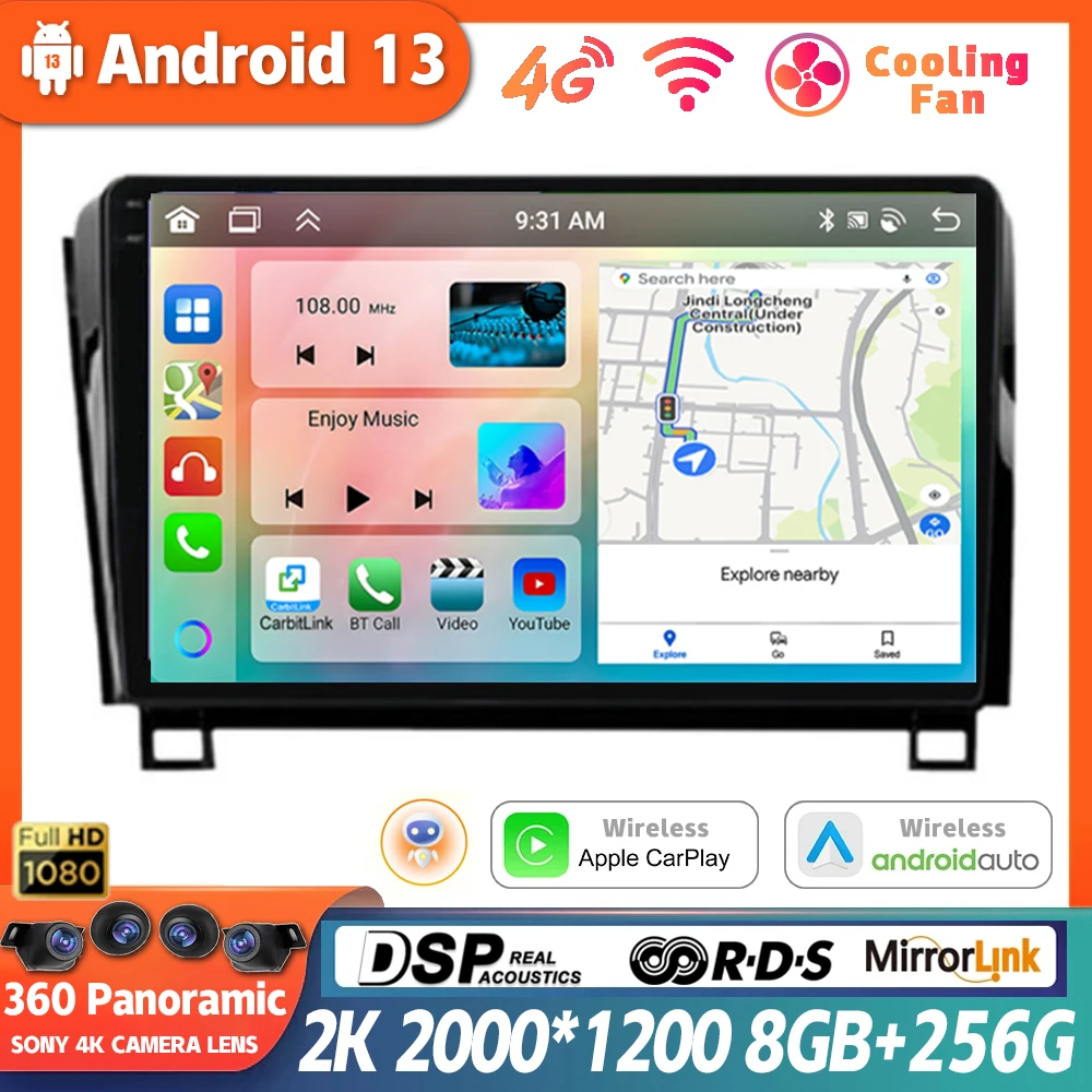 

Android 13 For Toyota Tundra XK50 2007-2013 Sequoia XK60 2008-2017 Car Radio Multimedia Player Carplay Auto Video Navigation GPS