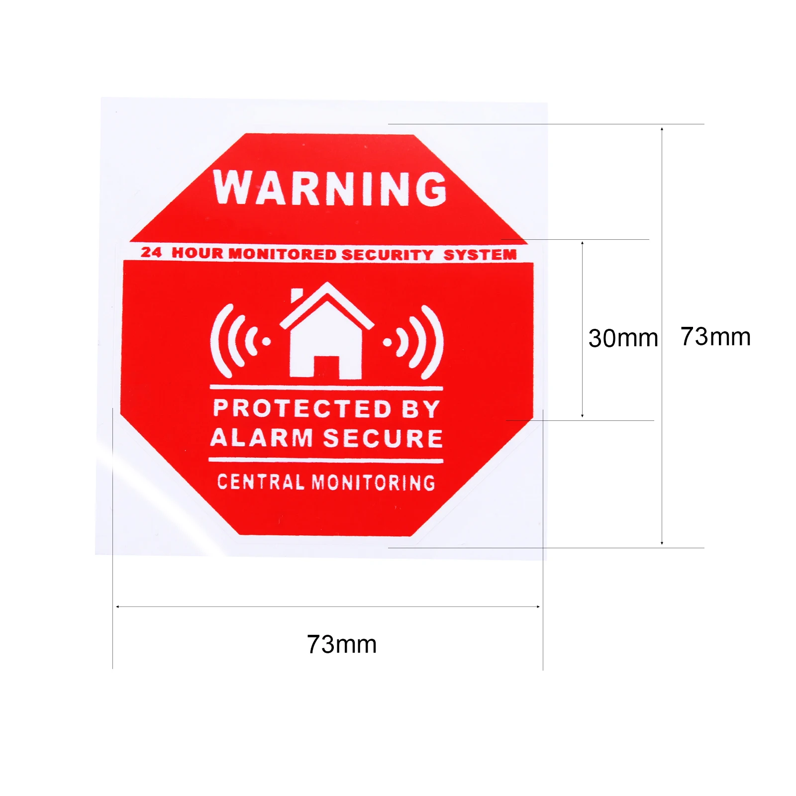 8 X 5 cm Adhesivo Disuasorio Central Alarma Puertas y Ventanas