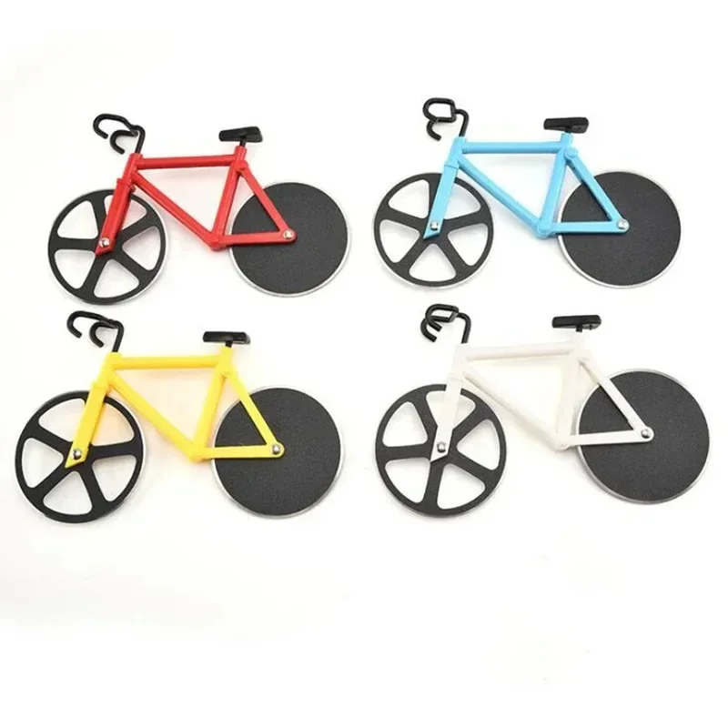 Bicycle Pizza Cutter Wheel Stainless Steel Plastic Bicycle Roller Pizza Cutter Slicer Kitchen Gadget Chopper
