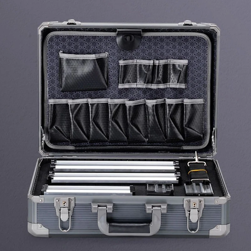 Multifunctional Tool Case Aluminum Alloy Household Hardware Tools Storage Box Portable Partition Repair Tool Organizer Suitcase 4