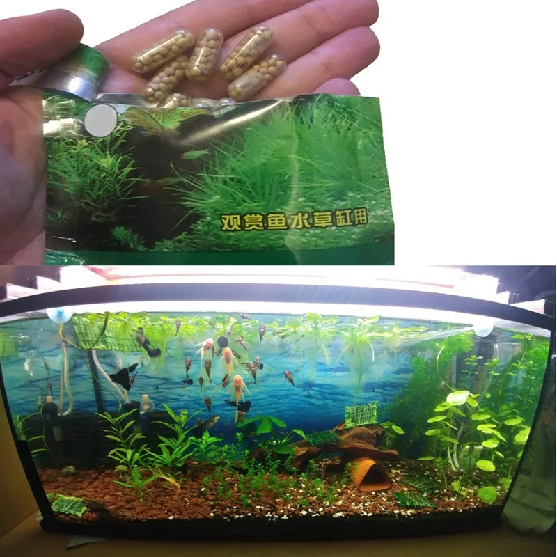 Aquatic Plant Water Root Organic Resin Wraps Fertilizer Condensed Aquarium Fish Tank Cylinder Fish Tank Nutrition 40Pcs/lot