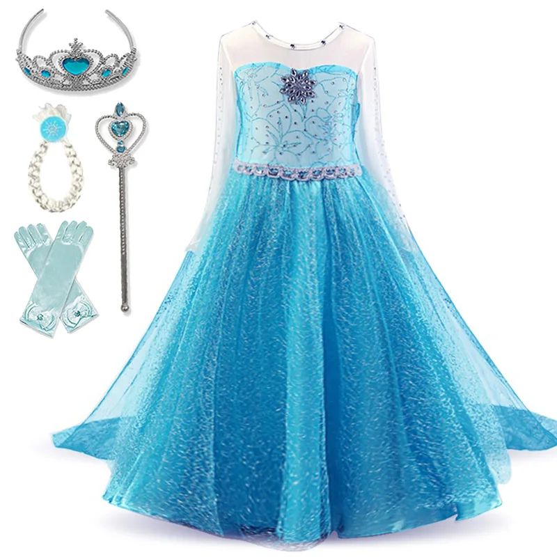 Girls dress Princess costumes for kids Cosplay Party Christmas Gift
