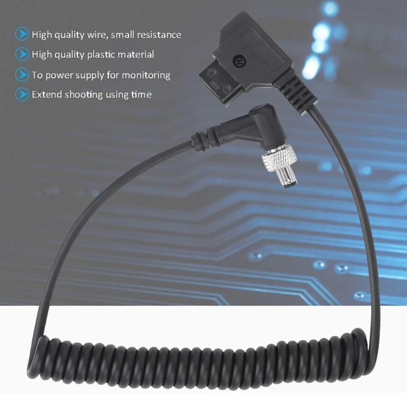 Flexible D Tap to DC12V Right Cable Locking Monitors Power Supply for Video Devices PIXE7, PIXE5 7 screen Displays