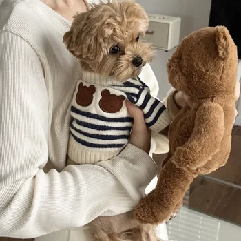 Striped Knitted Pet Sweater 1