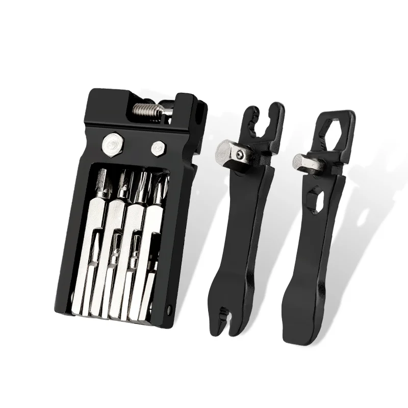 Foldable Multifunction Bike Repair Tool Kit with Chain Cutter and Screwdriver