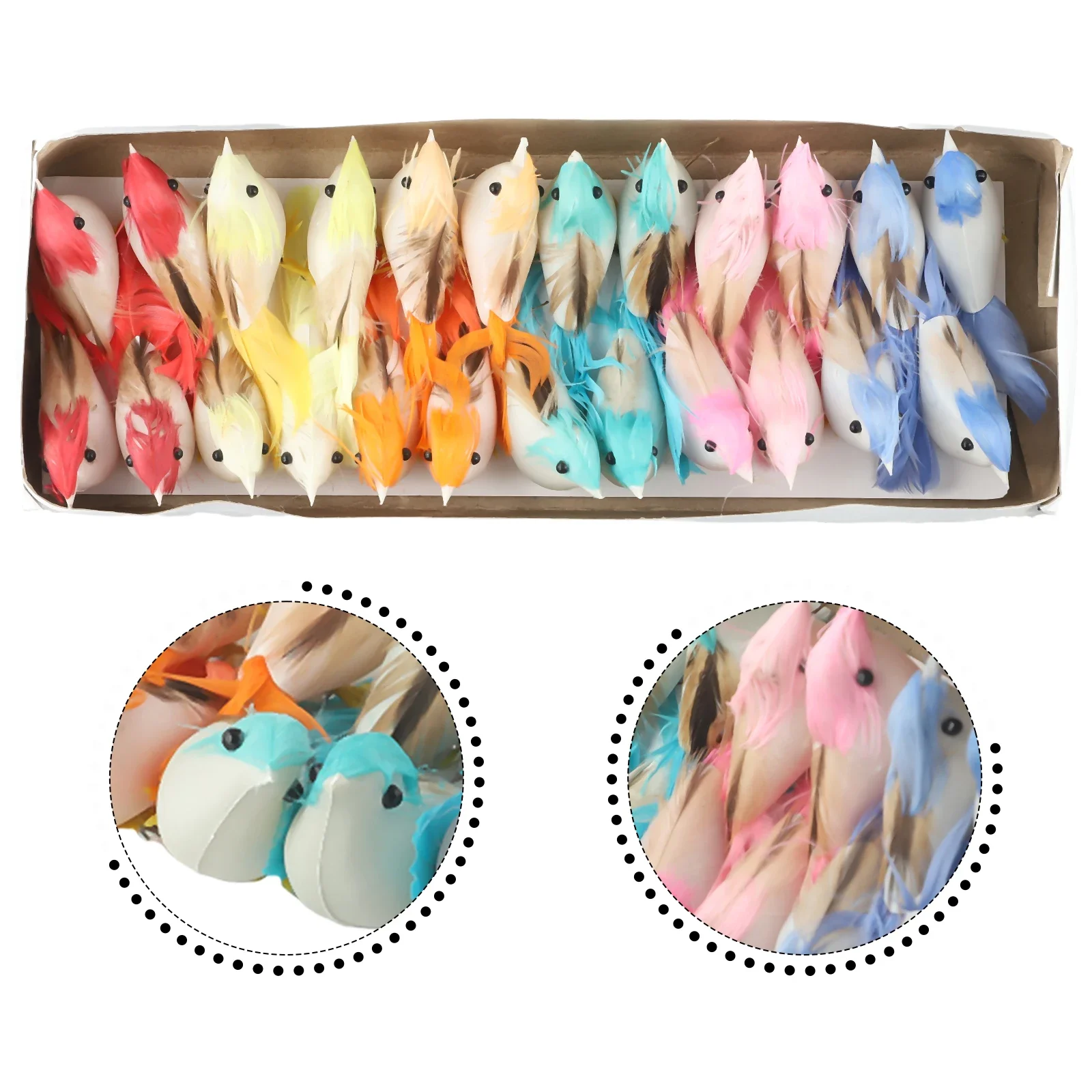 

Simulation Feather Bird Simulation Feather Mini Foam Feather Birds For DIY Crafts And Table Centerpiece Decor Set Of 24