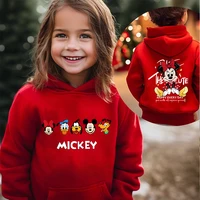 Mickey Minnie children's clothing kids hoodie autumn and winter sweater red double-sided printed top for girls 1