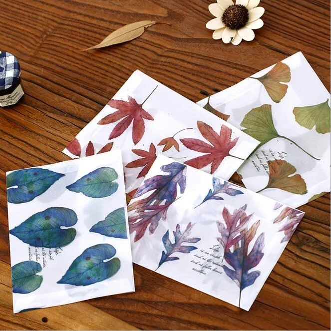 10pcs/lot Lovely Vintage Leaves series Sulfuric acid Transparent paper Envelope card bag office school supplies 160*110mm