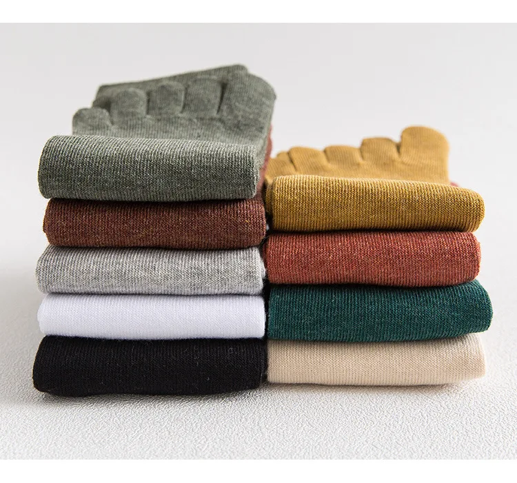 6 Paare/los Baumwolle Fünf Finger Kurze Socken Für Frau Mädchen Solide Atmungsaktive Weiche Elastische Harajuku Socken Mit Zehen Heißer Verkauf – Detail 12