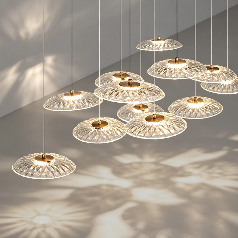Dining room pendant light Modern villa dining room Kitchen pendant light designer glass Multi-head Hanging Lamp pendant light 6