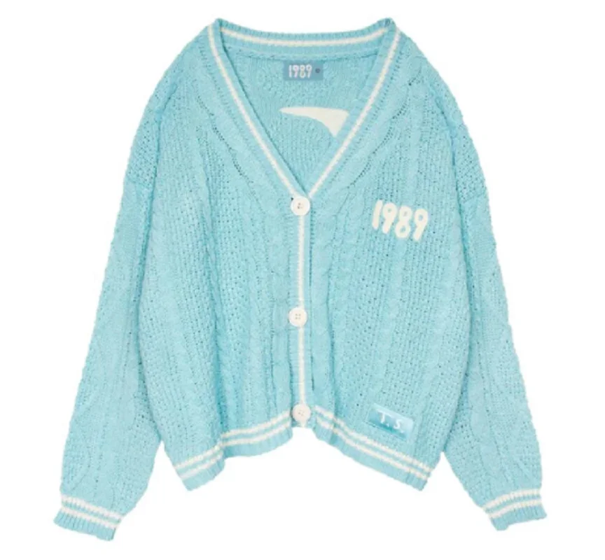 

2024 New 1989 Taylor Version Cardigan Women Knit Sweater Autumn Winter Embroidery Seagull Pullover Coat Original Swift Clothing