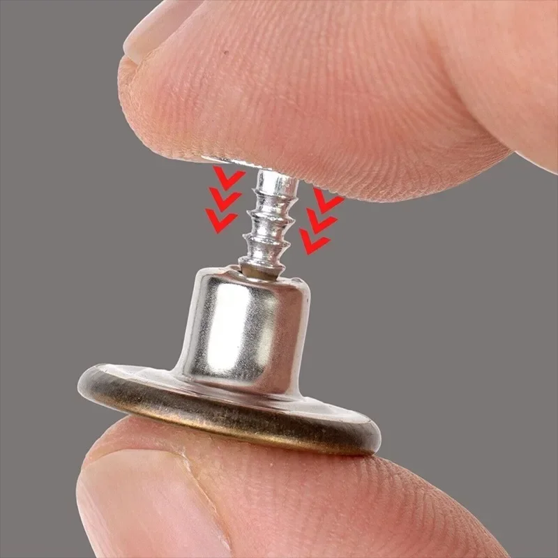 20Pcs/Set Jeans Replacement Buttons Screws 20mm No-Sewing Screw Button Repair Kit No Sew Metal Nailless Removable Jean Buttons 6