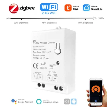Tuya Smart Dimmers WiFi Zigbee3.0 Dimmer Switch Controller 0/1-10V LED Lights Dimmable Modules Voice Work with Alexa Google Home