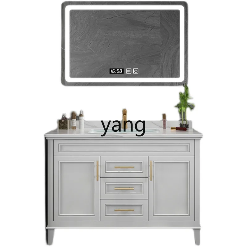 

LMM Light Luxury Modern Minimalist Bathroom Cabinet Combination American Solid Wood Washbasin Cabinet