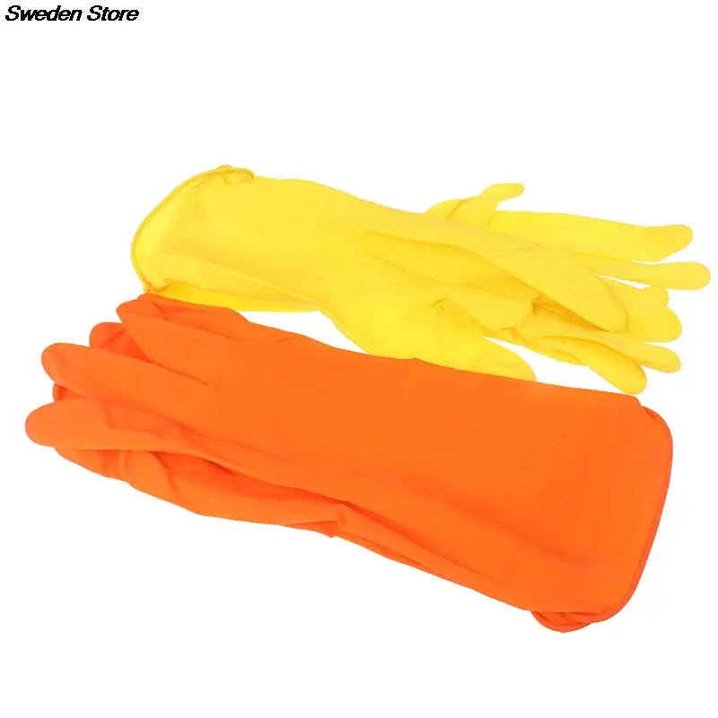 Long Sleeve Gloves Kitchen Dishewashing Gloves House Cleaning Water-proof Latex Plus PVC Washing Cleaning Tools