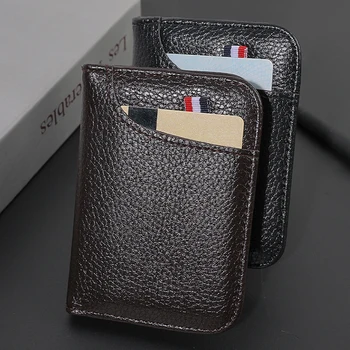 Portable Super Slim Soft Wallet PU Leather Mini Credit Card Wallet Purse Card Holders Men Wallet Thin Small Short Wallets 3