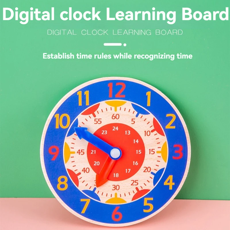 Wooden Clock Model Early Education Toy First Grade Clock Learning AIDS Elementary School Kindergarten Time Awareness Toys