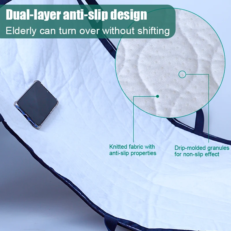 Multipurpose Positioning Bed Pad with Reinforced Handles - Reusable & Washable Transfer Sheet for Turning, Lifting&Repositioning 5