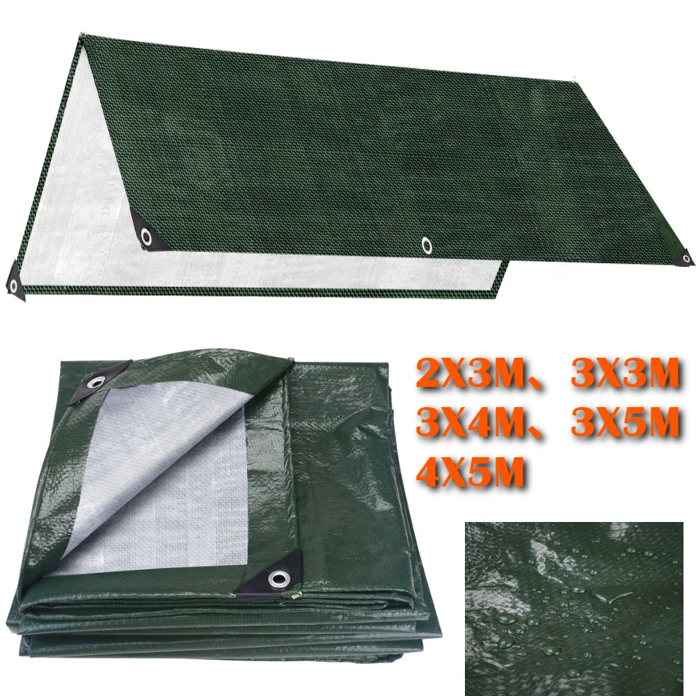 Waterproof Tarpaulin Heavy Duty Tarp Large Ground Camping Sheet Aluminum Eyelets For Outdoor Furniture Caravan Car Cover