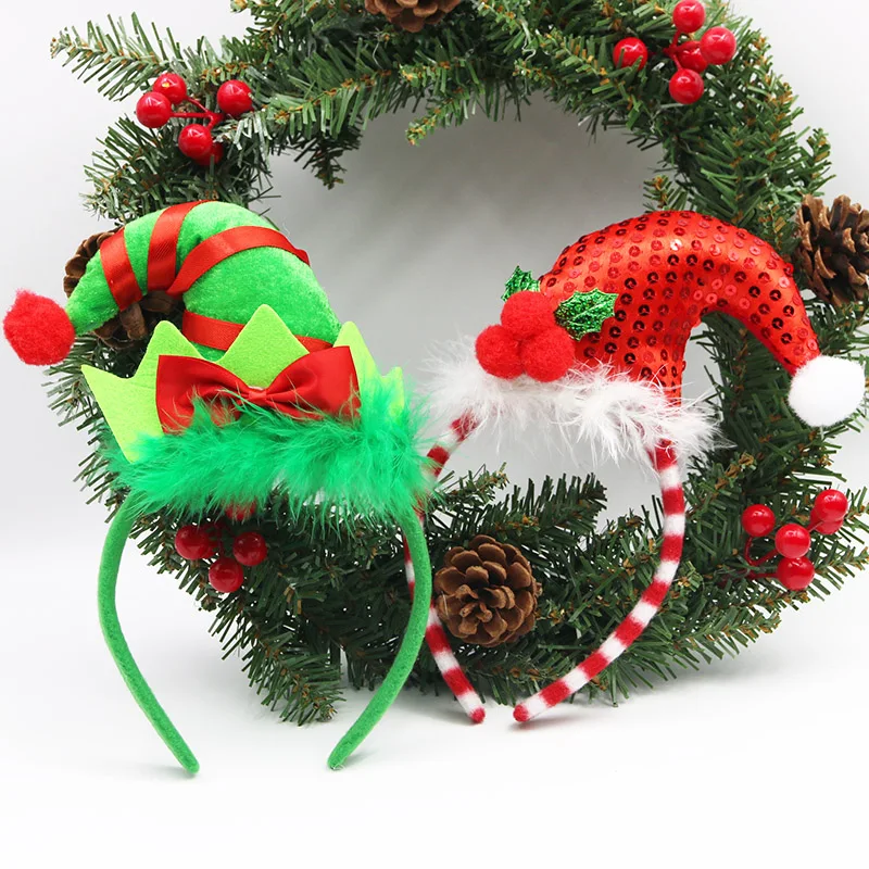 (1 Piece/bag) 23 * 16cm Christmas Decoration Clown Headband Holiday Party Supplies For Children And Adults DIY