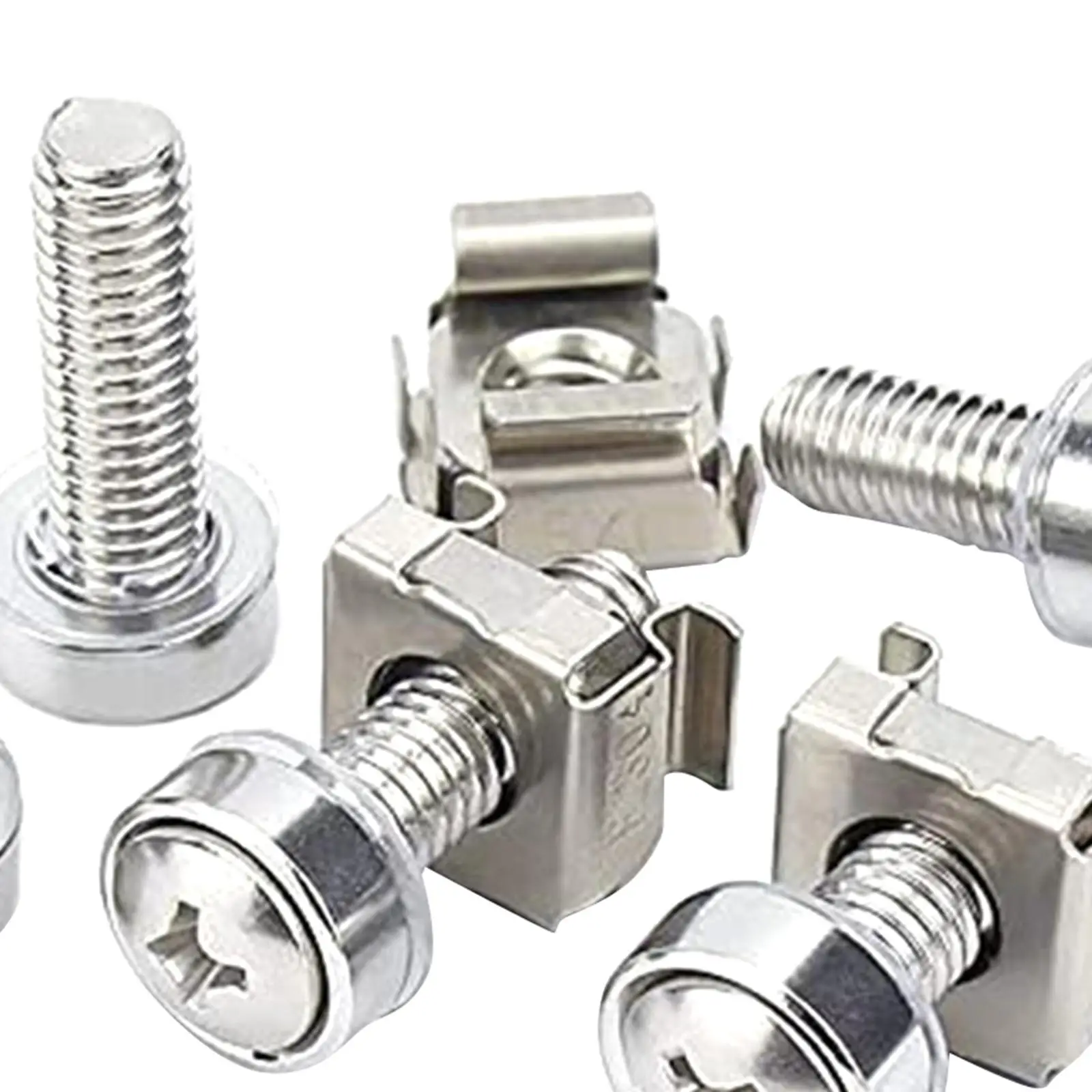50Pcs M6 Cage Nuts and Mounting Screws Durable M6 x 20 mm Server Rack Screws