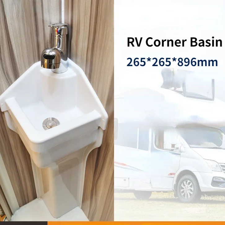 Lavabo de inodoro para autocaravana, lavabo pequeño, esquina de baño triangular, accesorios para Caravana