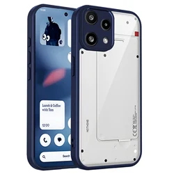 Enhanced Clear Silicone Bumper Phone Case with Plated Finish for Nothing Phone (3a) Lite (Blue)