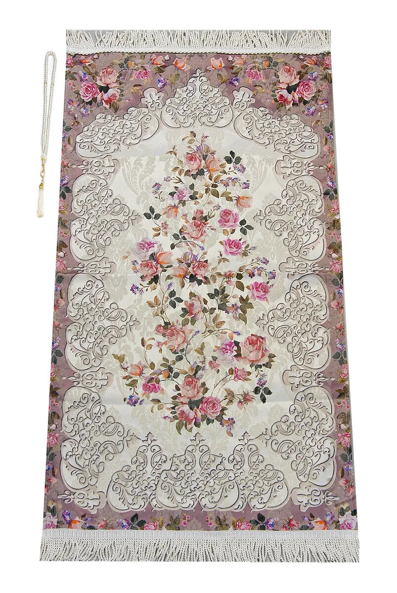 

FLOWER PATTERN of OTTOMAN MOTIF WITH LIMIT SÖNİL Prayer RUG GÜLKURUS Muslim Islam Sheet Prayer Mat Holy Quraan Islamic Mats