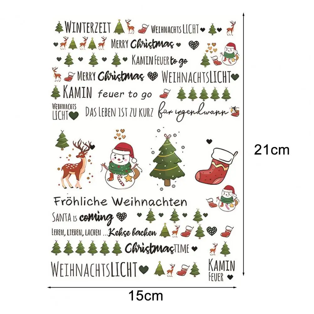 Christmas Candle Sticker Color Exquisite Pattern Candle Tattoo Film Sticker Christmas Themed Tattoo Decal Party Supplies