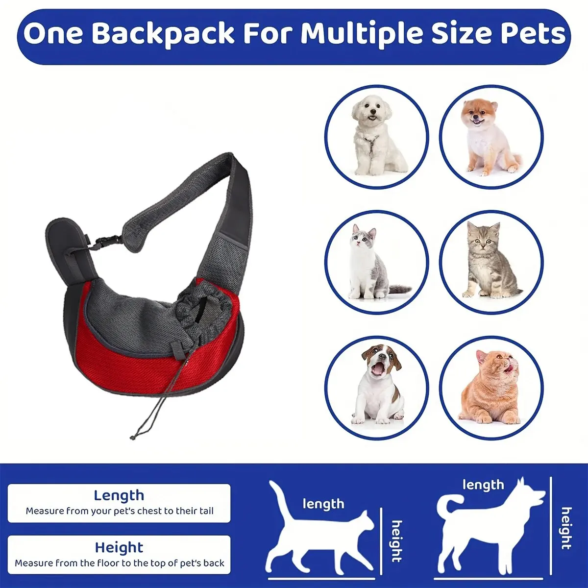 Pet Carrier Bag Pet Carrying Bag Pet Backpack 1 PCs Pet Bag Cat Dog Travel Portable Cross-body Shoulder Bag Breathable Mesh Pet Backpack