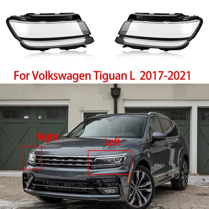 

For Volkswagen Tiguan L 2017-2021 Car Front Headlight Cover Lens Head Light Transparent Glass Lampshade Lamp Shell
