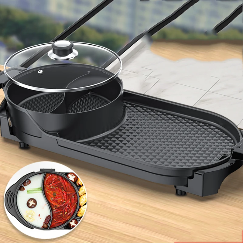 Portable cast iron charcoal bbq grill barbecue grills table top BBQ hot pot  stove Chinese retro style heating stove Aluminum pan - AliExpress