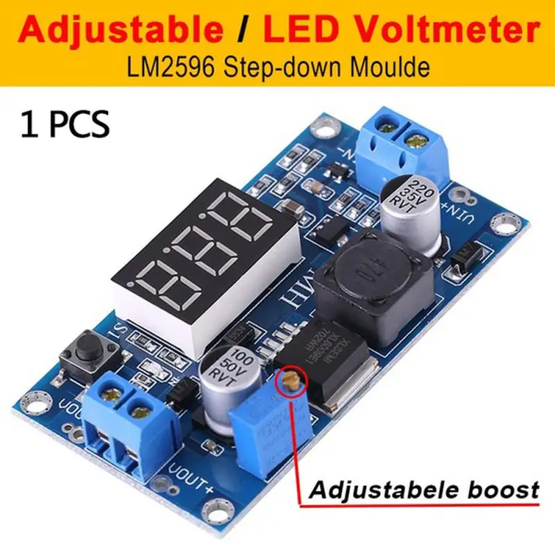조정 가능한 DC 스텝 다운 컨버터, LED 디스플레이, Lm2596 DC 전압 조정기, 부스트 스텝 업 모듈, 벅 어댑터, 전원 공급 모듈