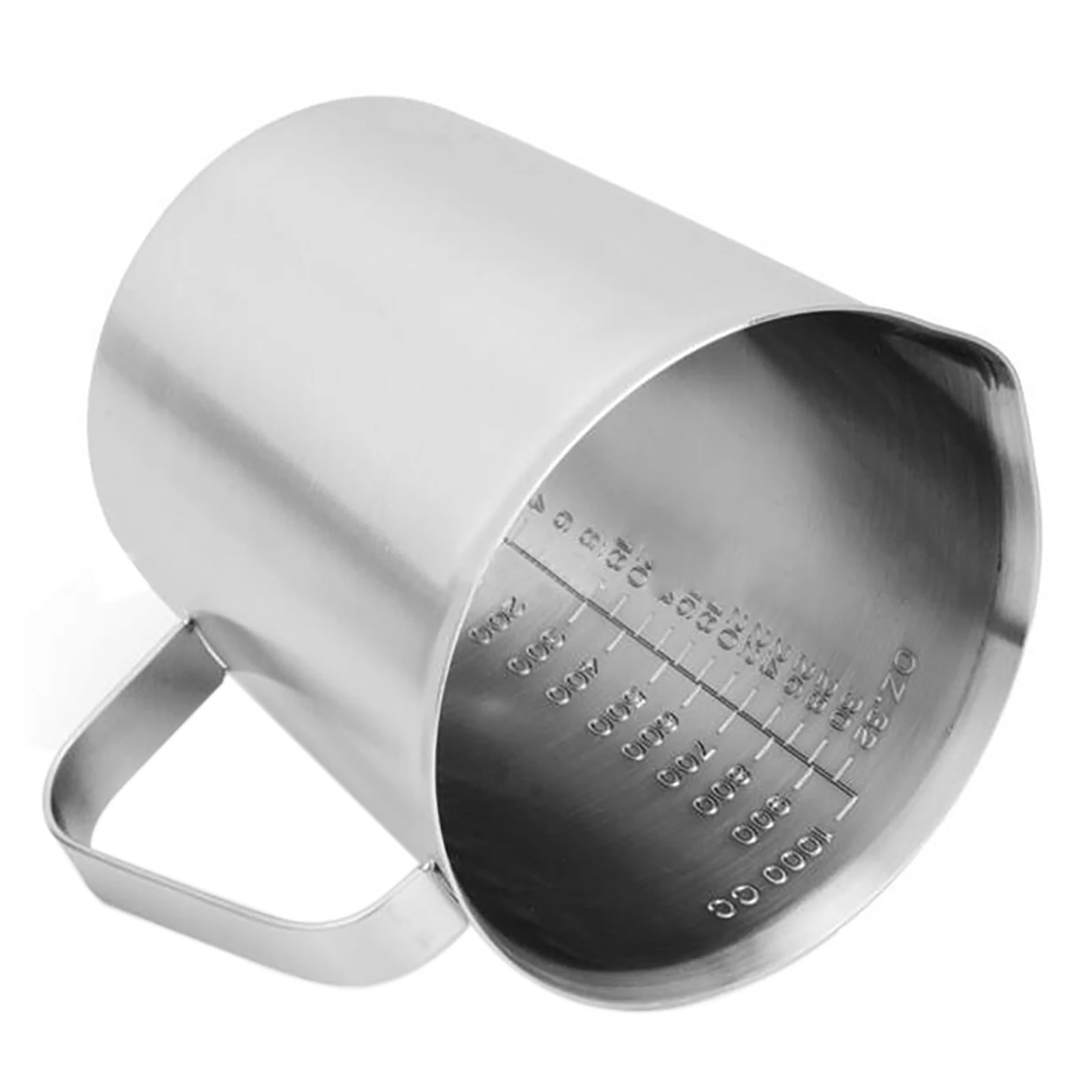 1000 ml Messbecher aus Edelstahl 304 mit ML- und OZ-Skala, Messbecher für flüssige und trockene Lebensmittel zum Backen in der Küche, Kaffee – Detail 13