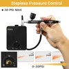 Neoeco 30PSI Airbrush Kit, Dual-Action Multi-Function Portable Airbrush Set  Noise-reducing Compressor for Painting Cake Model 2