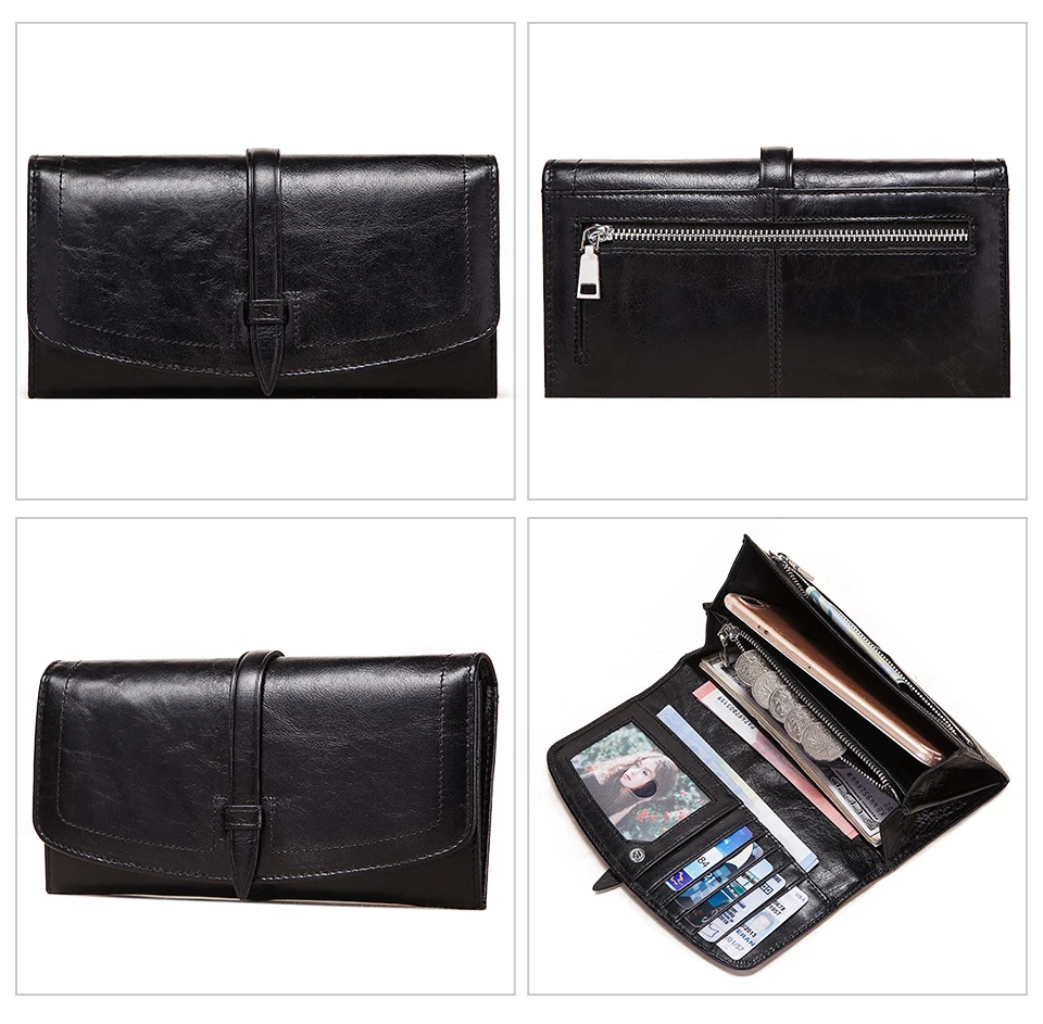 HUMERPAUL Damen-Geldbörse aus echtem Leder, lange Clutch, modische Handtasche mit Handytasche, Kartenhalter, Geldbörse, Geldbeutel – Detail 20