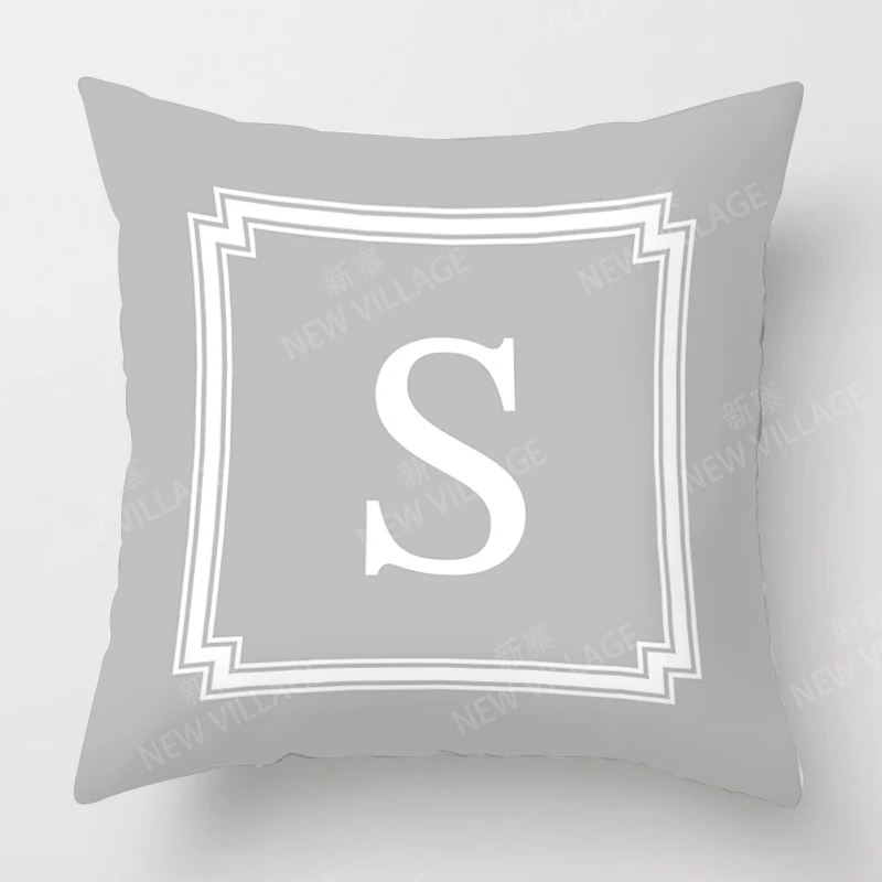 Nordic fall home decor autumn throw pillow case sofa Cushion cover velvet modern 45x45cm 45*45 50x50 60x60cm 40x40 50*50 letter 2