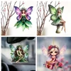 2025 Acrylic Flat Green Elf Pendant Pink Butterfly Fairy Car Decoration Ladies Bag Pendant Spring Home Decoration Gift 1