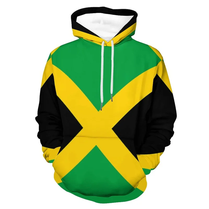 thumbnail image 1 of Sudadera con capucha con estampado 3D de la bandera de Jamaica para hombre, ropa de calle moderna, sudadera con capucha de manga larga, suéter con cordón para primavera y otoño, 1 of 4